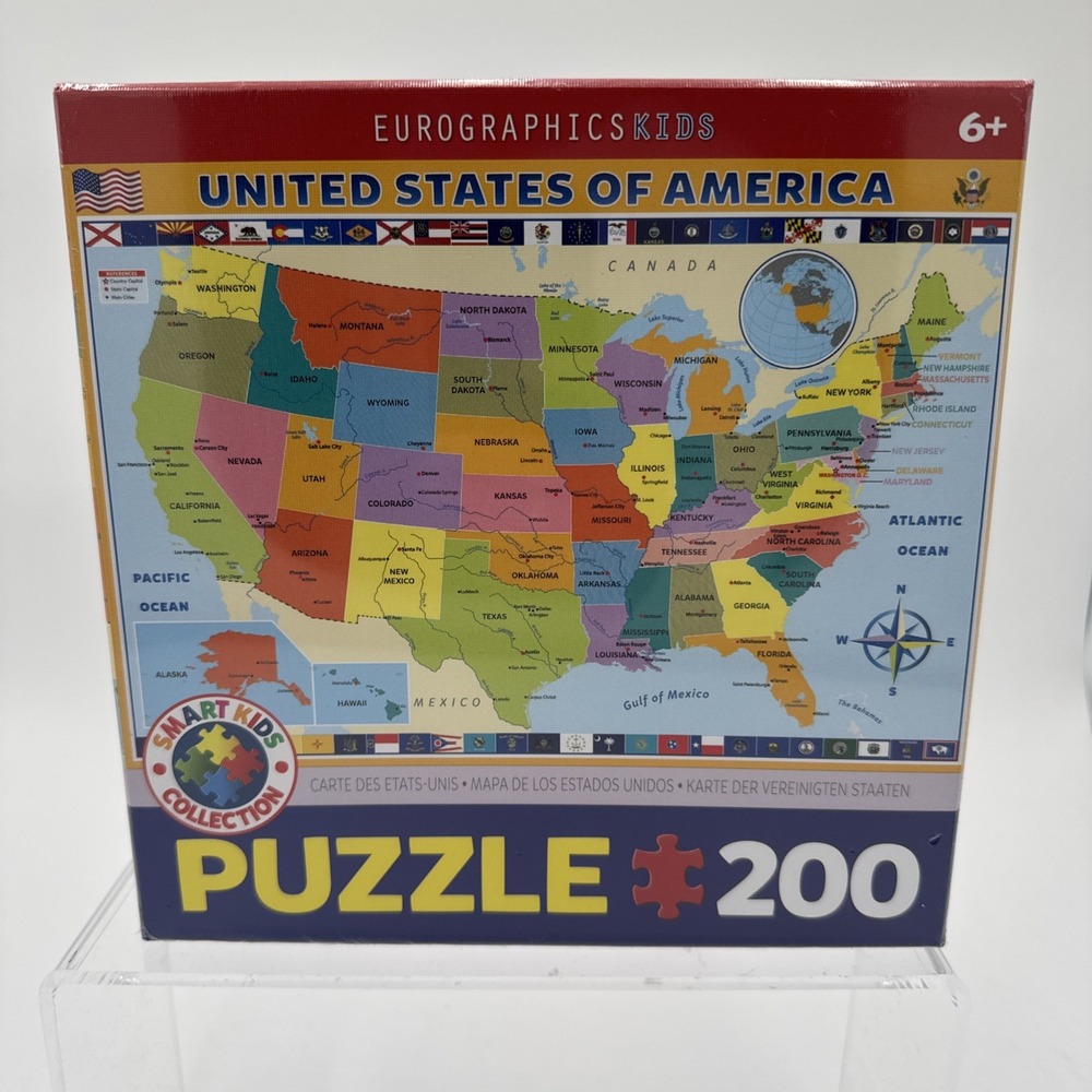 Eurographics Kids Puzzle Map Of United States  200 Pieces New‎ - Age 6+